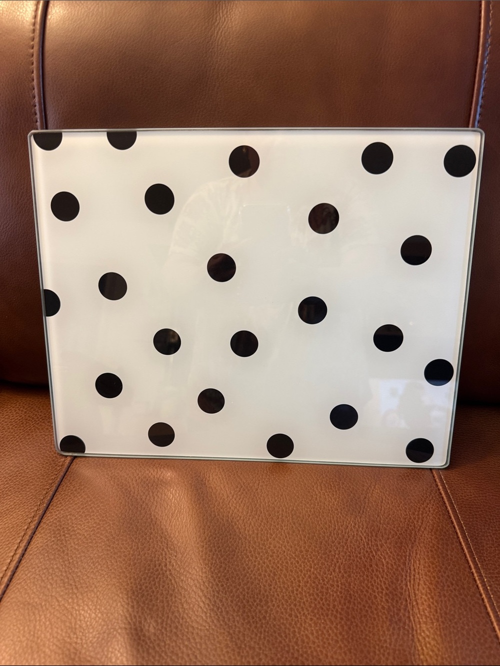 Kate Spade  Lenox glass black & white polka dot cutting board “All in Good Taste